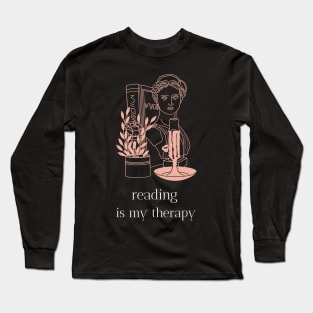 reading is my therapy Long Sleeve T-Shirt